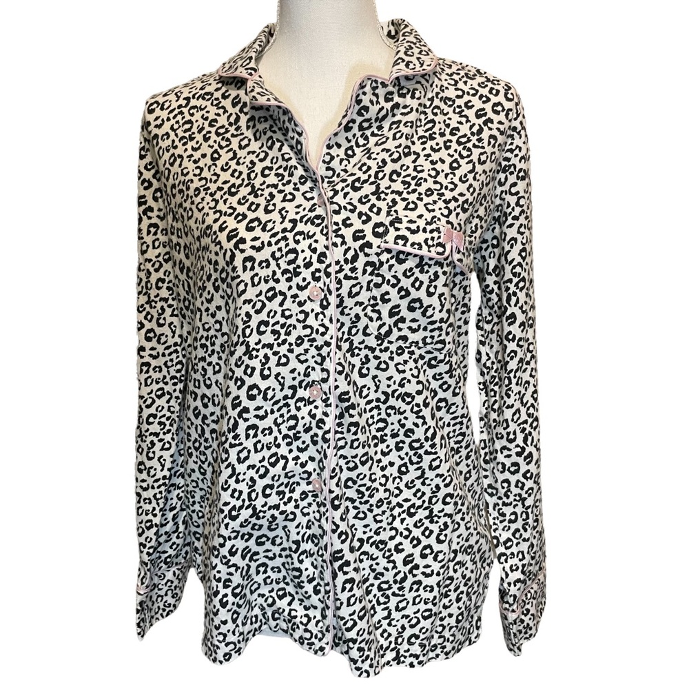 Victoria's Secret Leopard Print Cotton Pajama Top. Size S - Picture 1 of 6